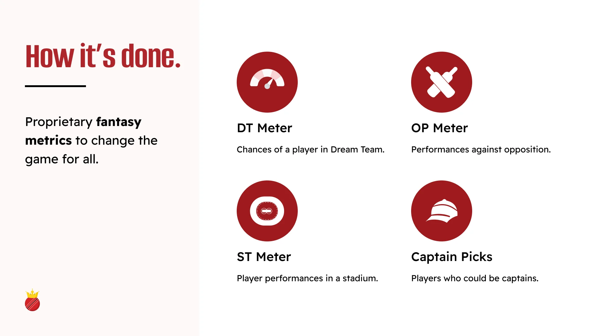 The metrics kept plain and ranked: a DT meter, an OP meter, an ST meter, and captain picks, not a wall of raw stats.