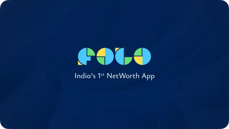 The FOLO brand mark over a deep navy field, India's first NetWorth app