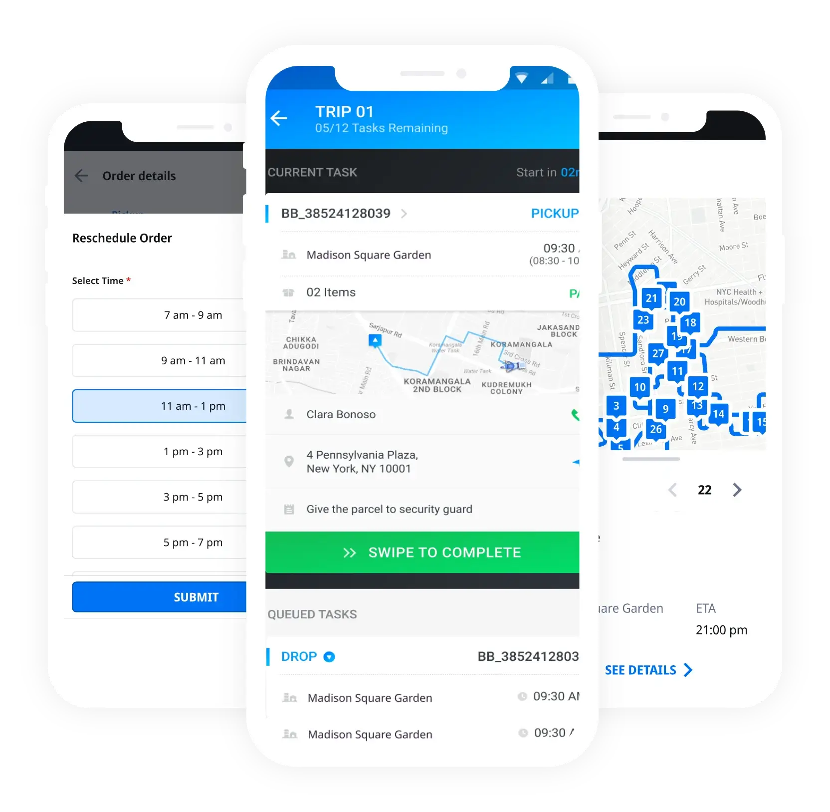 The mobile vertical: the driver's trip, task by task.