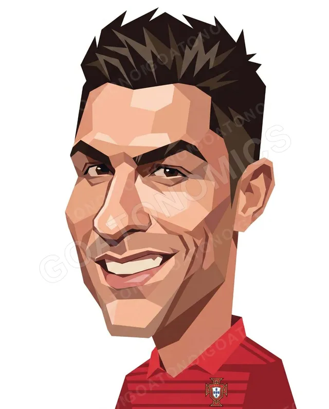 Cristiano Ronaldo as a geometric flat-vector portrait