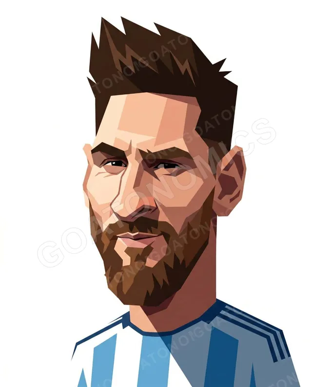 Lionel Messi as a geometric flat-vector portrait