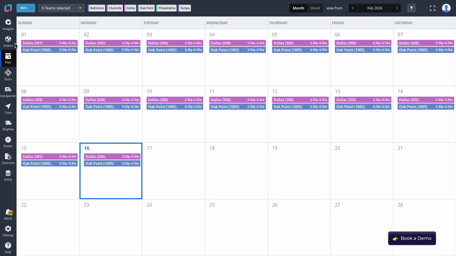 A month of batches on the same fixed evening cycle.